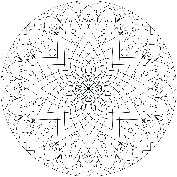 600x600 Mandala Color Pages For Adults Printable Coloring Mandala Color