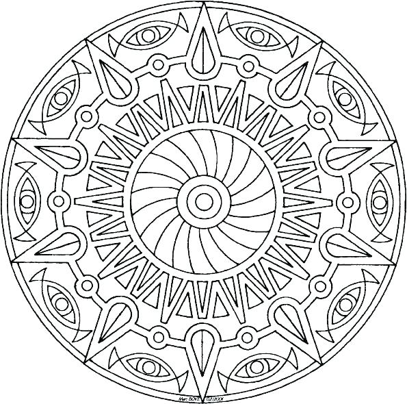 595x590 Advanced Coloring Pages To Print Owl Mandala Coloring Page Free