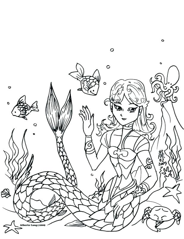 618x800 Mermaid Coloring Pages For Adults Cartoon Mermaid Coloring Pages