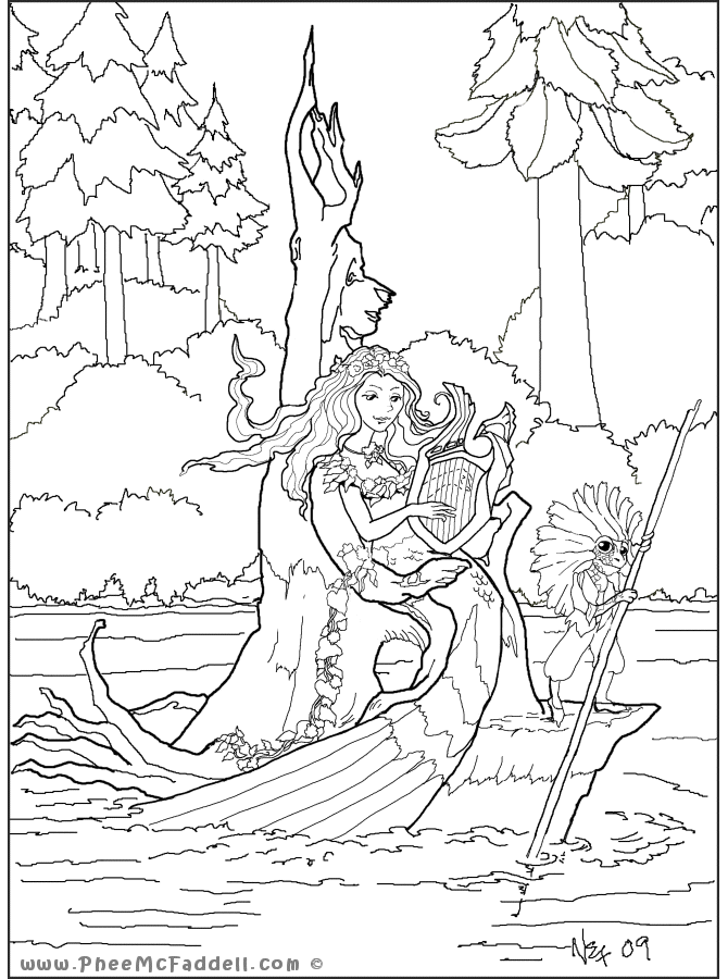 670x900 Advanced Mermaid Coloring Pages