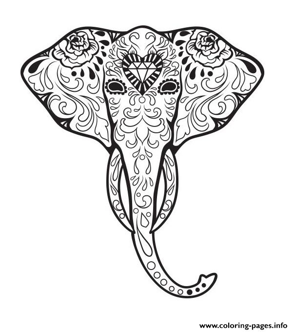 605x680 Sugar Skull Advanced For Adult Calavera Coloring Pages Printable