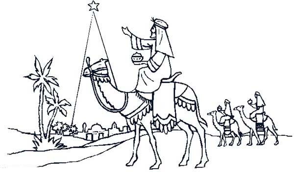 600x358 Bright Star Over The Sky On Nativity Of Jesus Advent Coloring