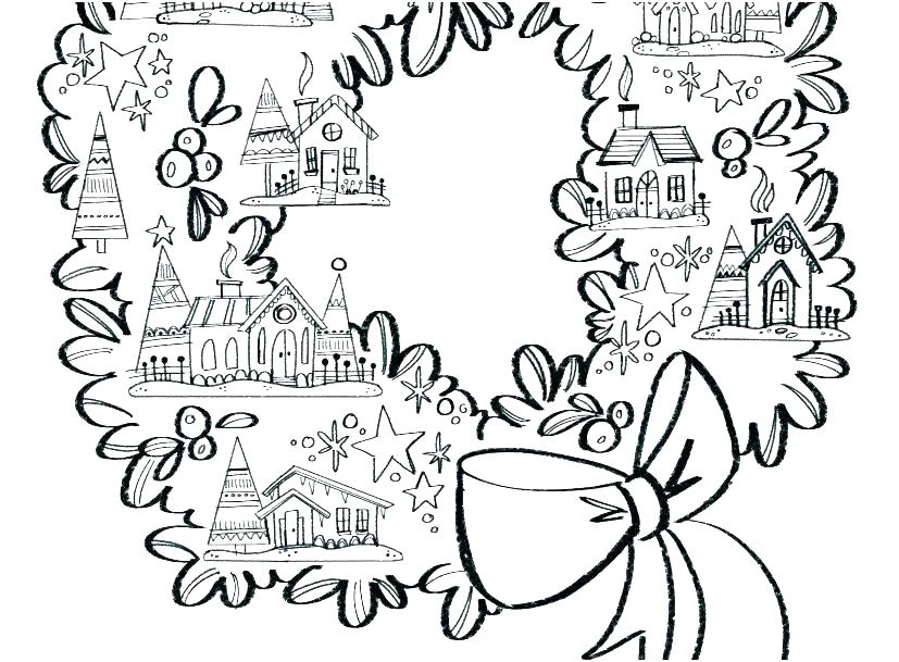 827x609 Advent Coloring Pages Wreath