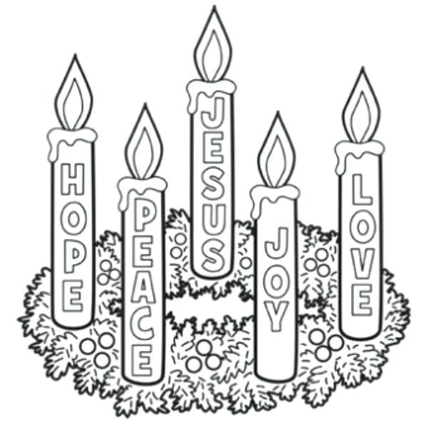 600x600 Wreath Coloring Page Advent Wreath Coloring Pages Page Inside