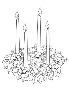 236x315 Advent Wreath Coloring Page