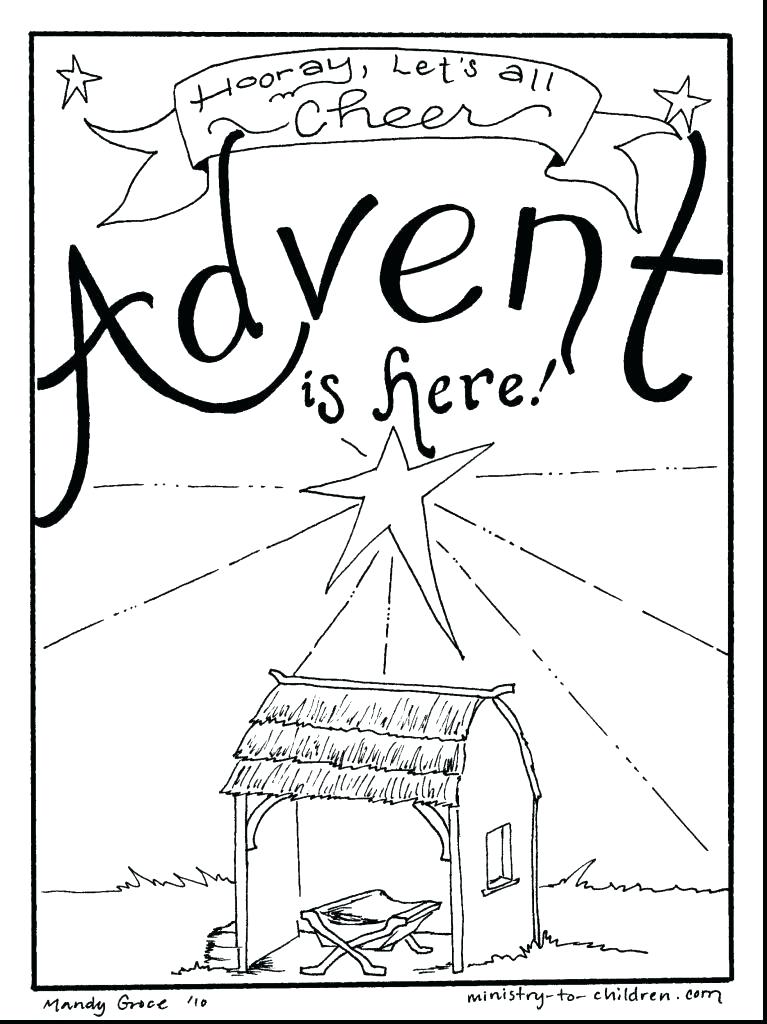 767x1024 Advent Wreath Coloring Page