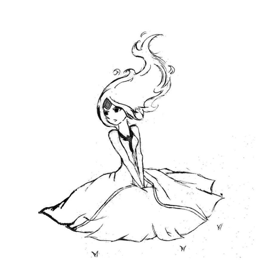862x926 Adventure Time Coloring Pages Flame Princess