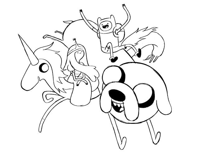 640x496 Adventure Time Coloring Page For Kids Finn And Jakethis Coloring