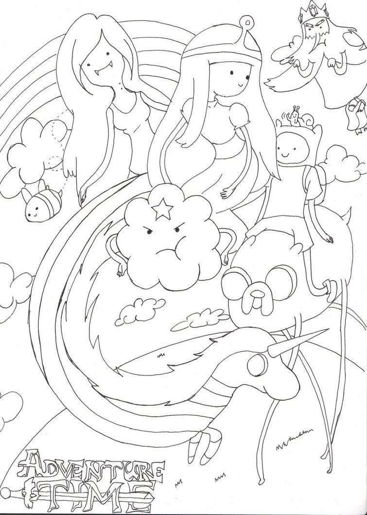 755x1059 Adventure Time Coloring Pages All Characters