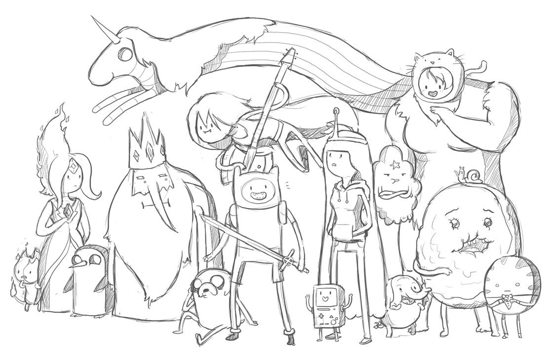 1110x720 Printable Adventure Time Coloring Pages