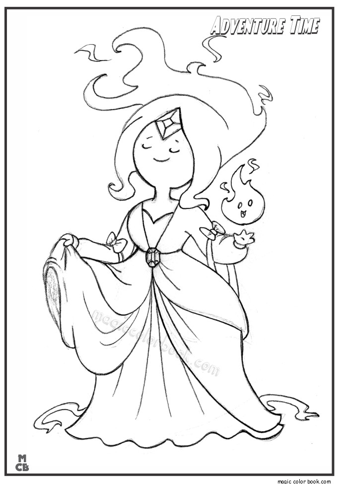 685x975 Adventure Time Color Pages Princess Flame Free Printable Coloring