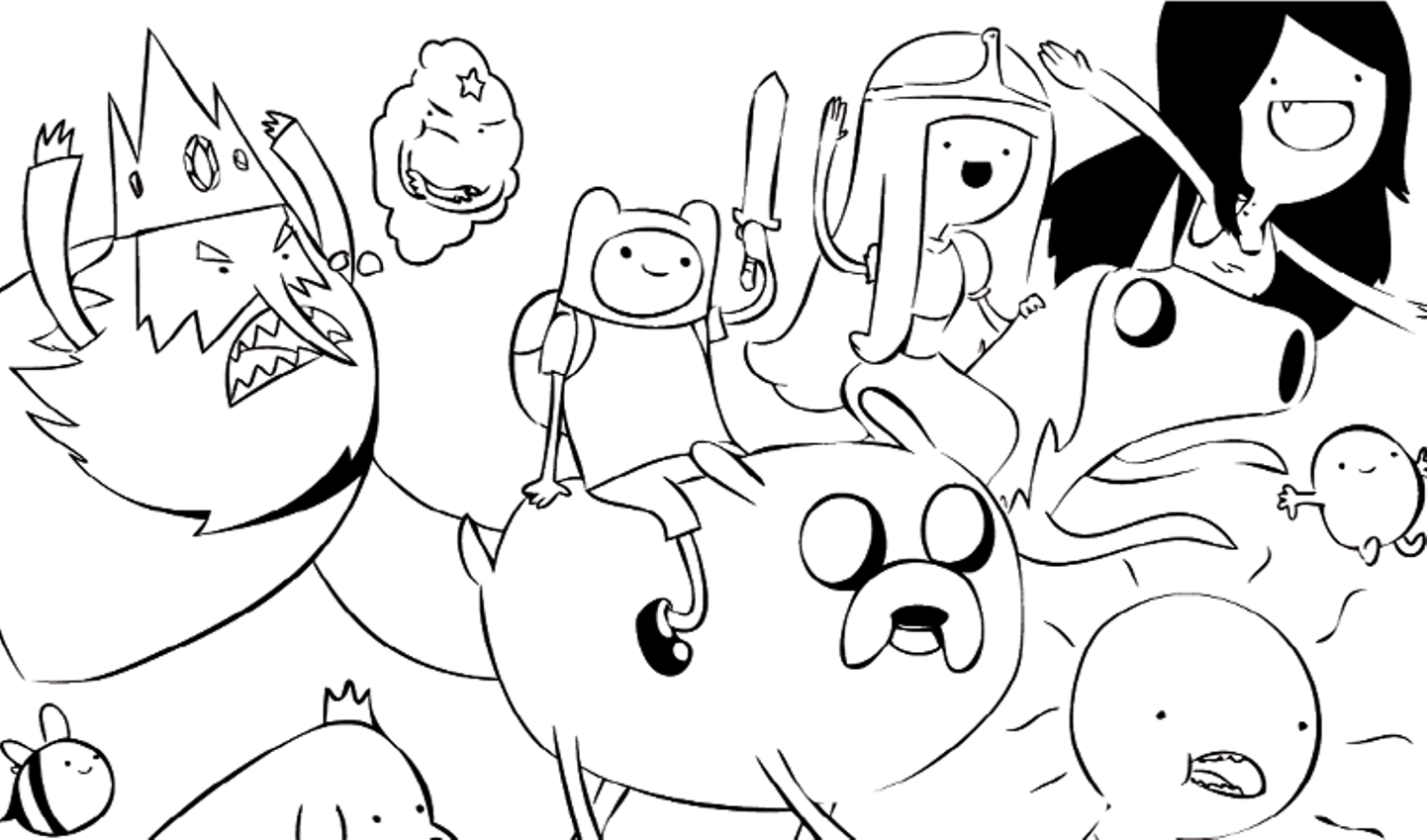 1442x849 Now Adventure Time With Finn And Jake Coloring