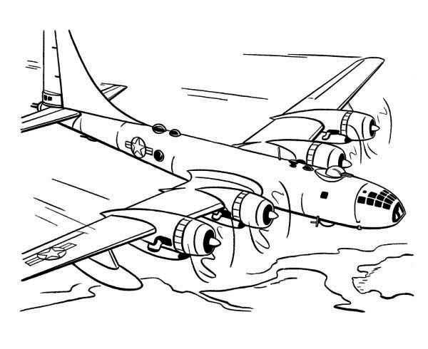 600x490 Airplane Coloring Pages Free