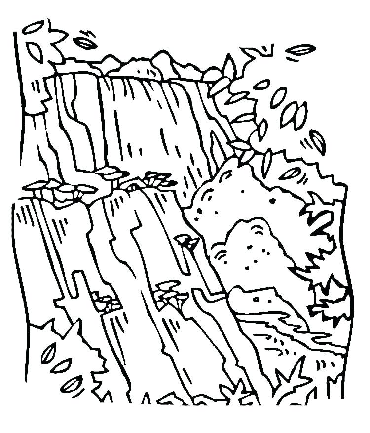 750x876 Africa Coloring Pages Waterfall Coloring Page African Animals