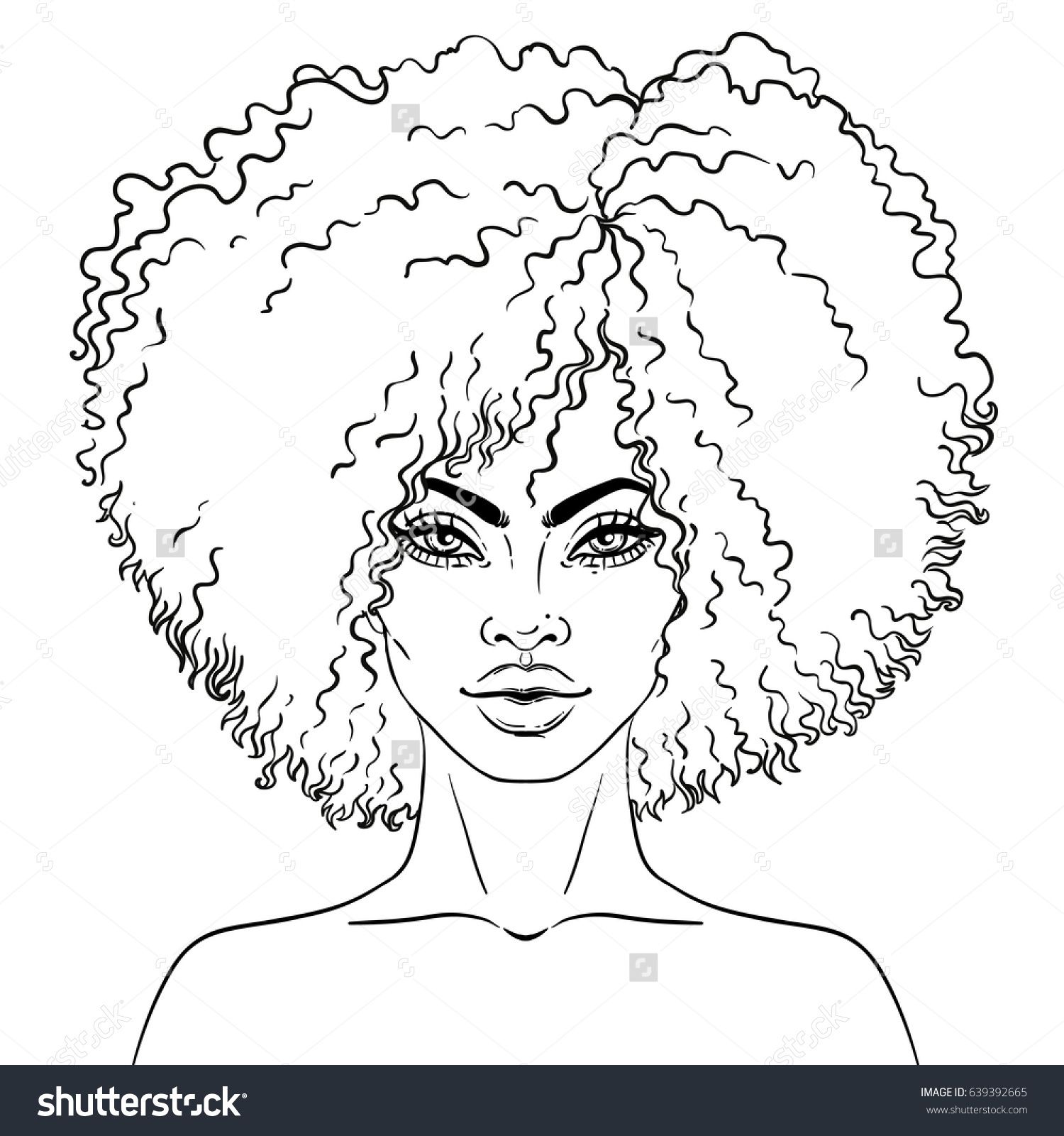 1500x1600 African American Pretty Girl Vector Illustration Of Black Woman