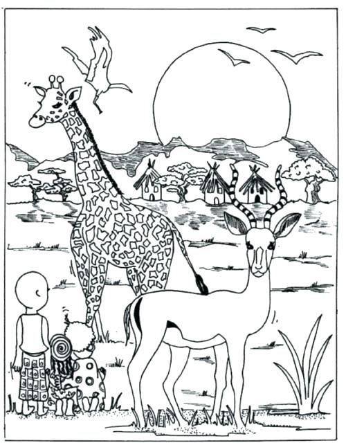 500x643 African Animal Coloring Pages Coloring Pages Animals Coloring Page