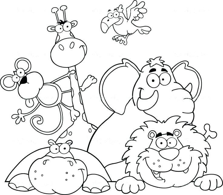 736x645 Printable Coloring Pages African Animals Cooloring Com Within