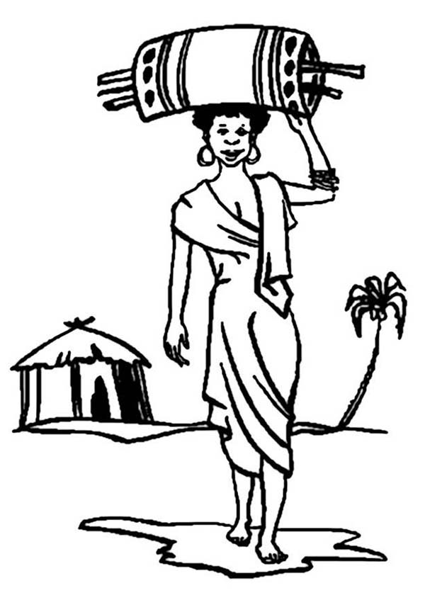 600x847 African For Kids Coloring Page Free Download