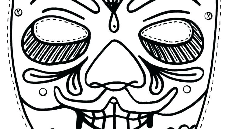750x425 African Mask Coloring Pages