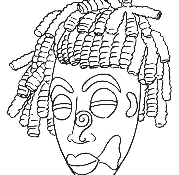 612x600 African Masks Coloring Pages Mask African Mask Coloring Page