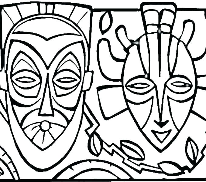 678x600 African Masks Coloring Pages Mask Coloring Pages Great Mask
