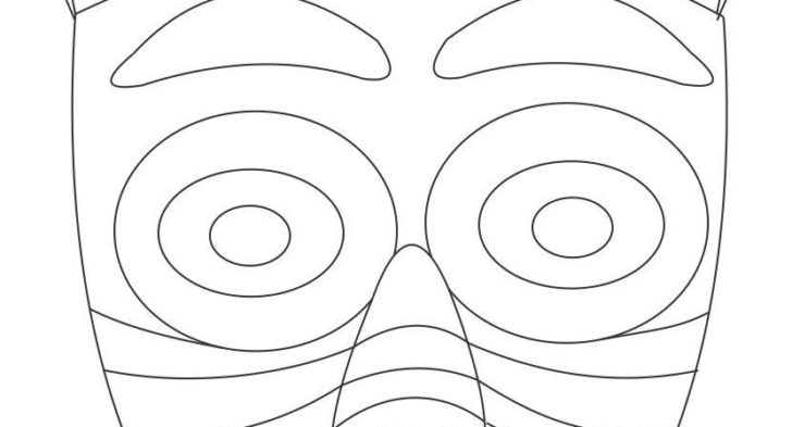 728x393 African Coloring Pages Of Masks African Wooden Mask Coloring Page