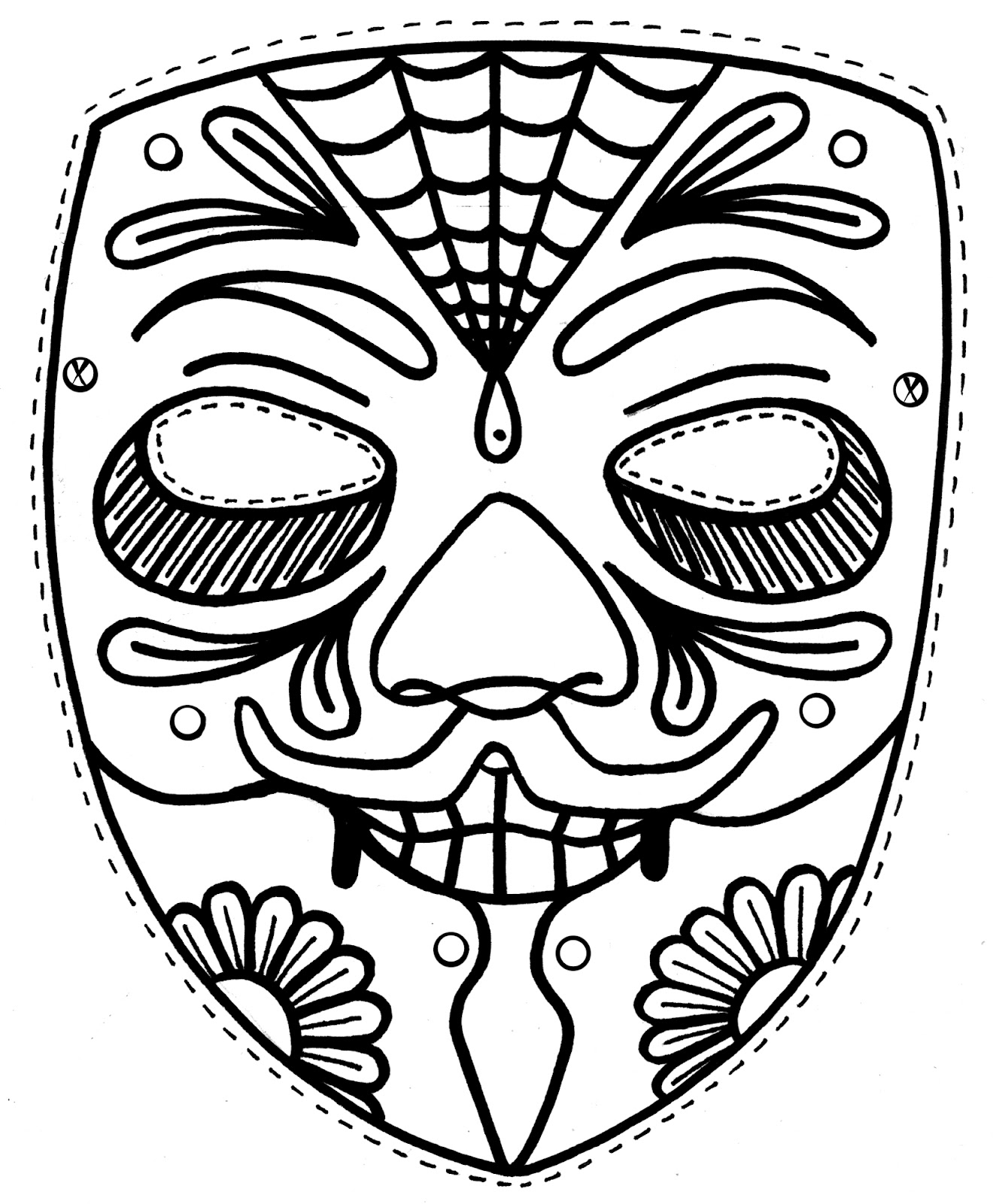 1324x1600 Free Printable Mask Coloring Pages For Kids
