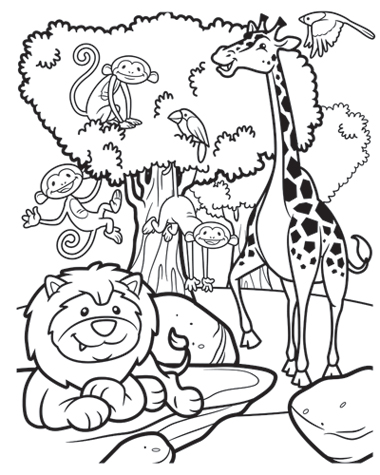 380x475 Safari Coloring Page