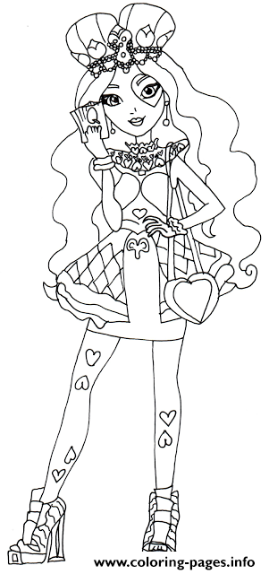 301x640 Lizzie Hearts Ever After High Coloring Pages Printable