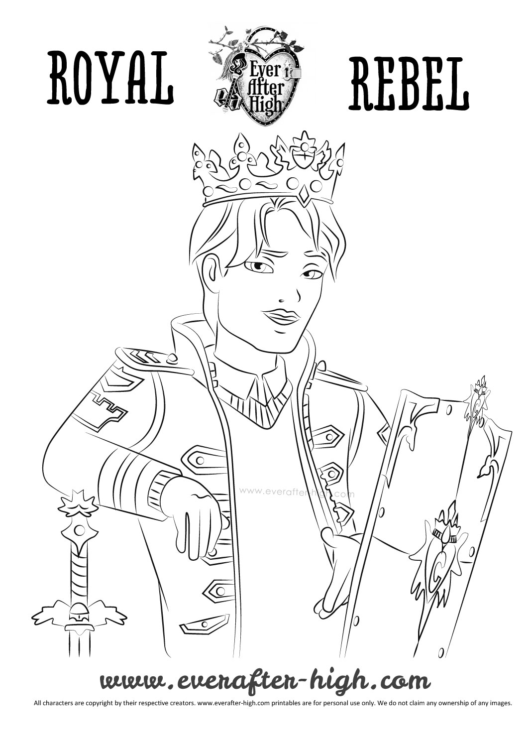 1063x1504 Daring Charming Coloring Page Ever After High