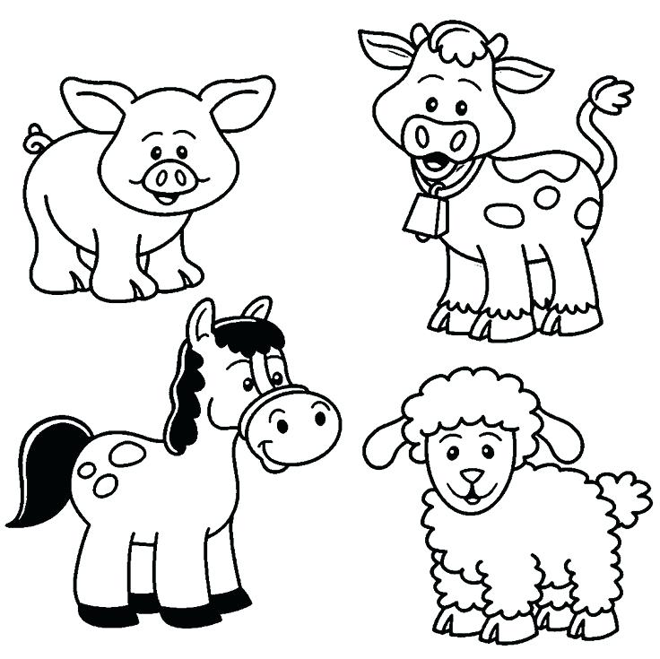 736x735 Farm Coloring Pages Baby Farm Animal Coloring Pages More Farm