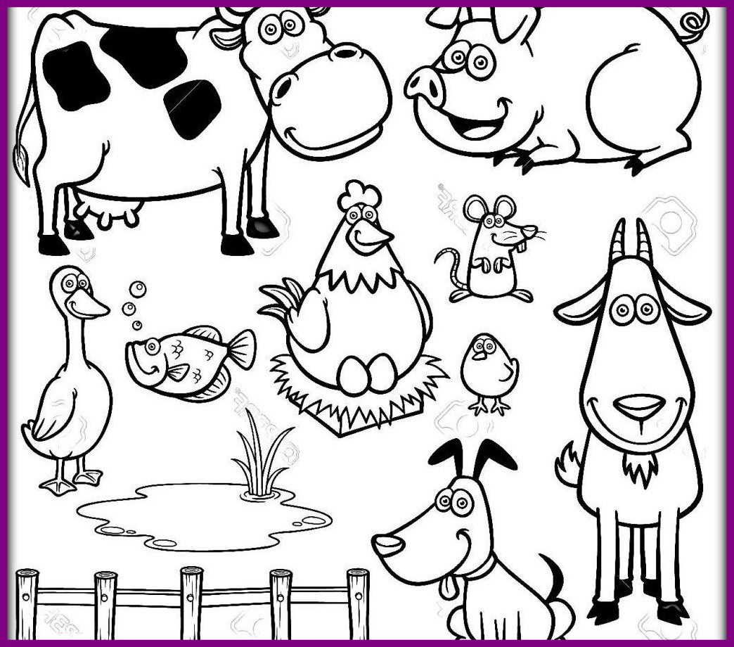 1044x920 Appealing Printable Farm Coloring Pages Animal Color Part Of A Pic