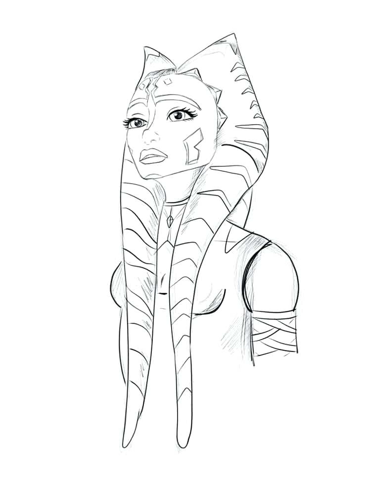 750x1000 Ahsoka Tano Coloring Pages Coloring Pages Star Wars The Clone
