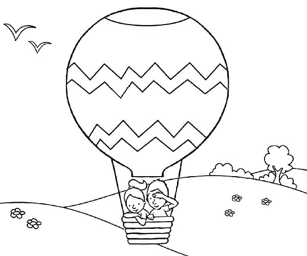 600x500 Balloons Coloring Page Hot Air Balloon Colouring Page Blank Hot
