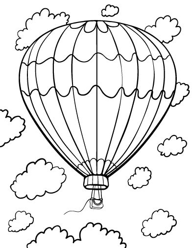 392x507 Printable Hot Air Balloon Coloring Page Free Pdf Download