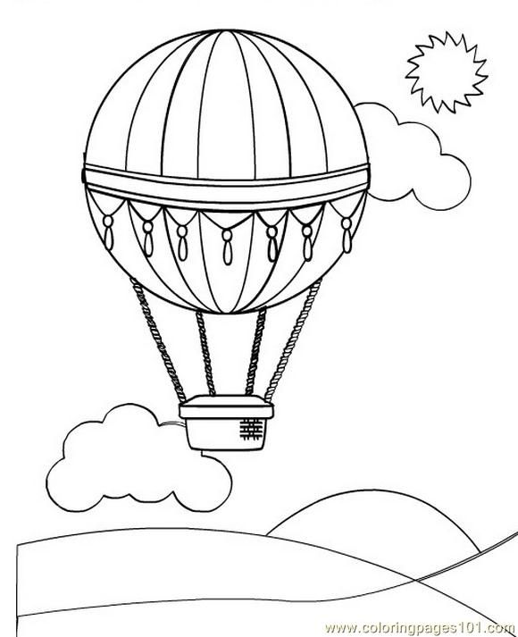 580x713 Free Printable Coloring Image Hot Air Balloon