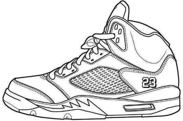 591x392 Jordans Shoes Coloring Pages Printable Shoes Coloring Page