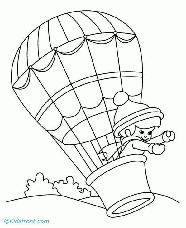597x730 Hot Air Balloon Coloring Page To Print Transportation Coloring