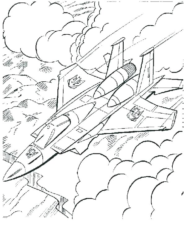 600x727 Military Aircraft Coloring Pages