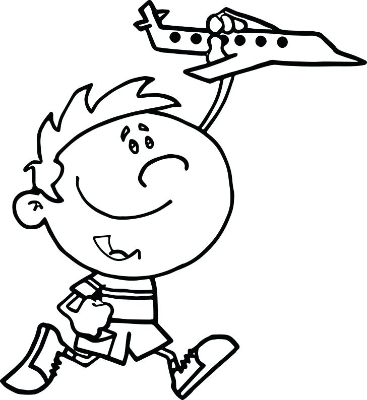 728x794 Airplane Coloring Pages For Preschool Cockpit Little Boy Playing