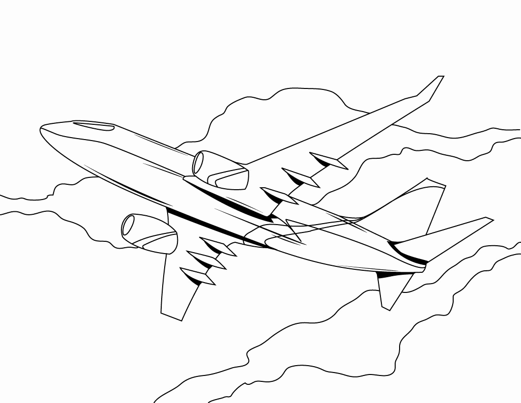 1060x820 Airplane Coloring Pages For Preschool