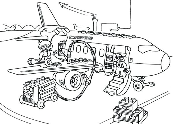 600x431 Lego Airplane Coloring Pages Lego Airport Coloring Page Free