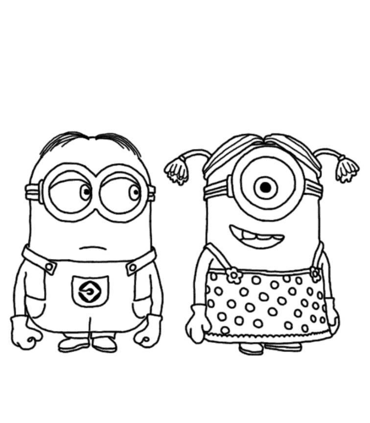 756x864 Download And Print Minion Couple Despicable Me Coloring Pages