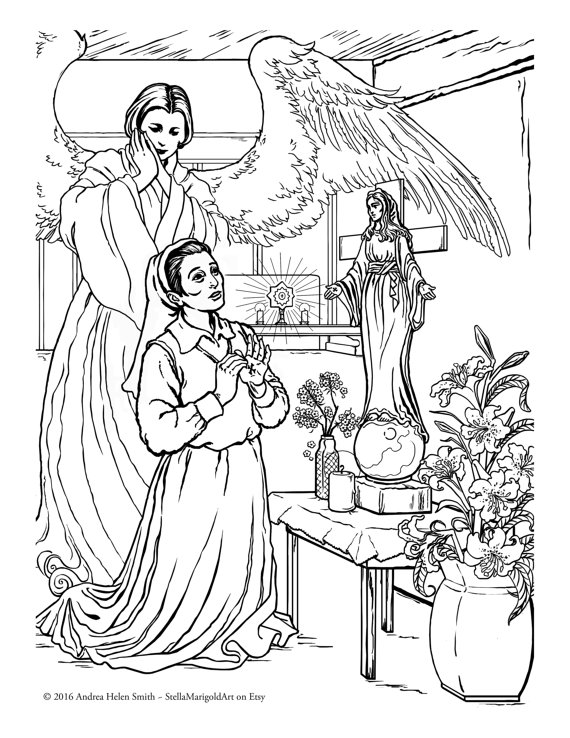 570x738 Our Lady Of Akita Coloring Page