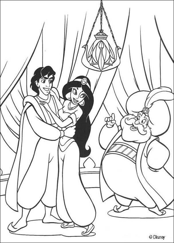 607x850 Aladdin Coloring Pages