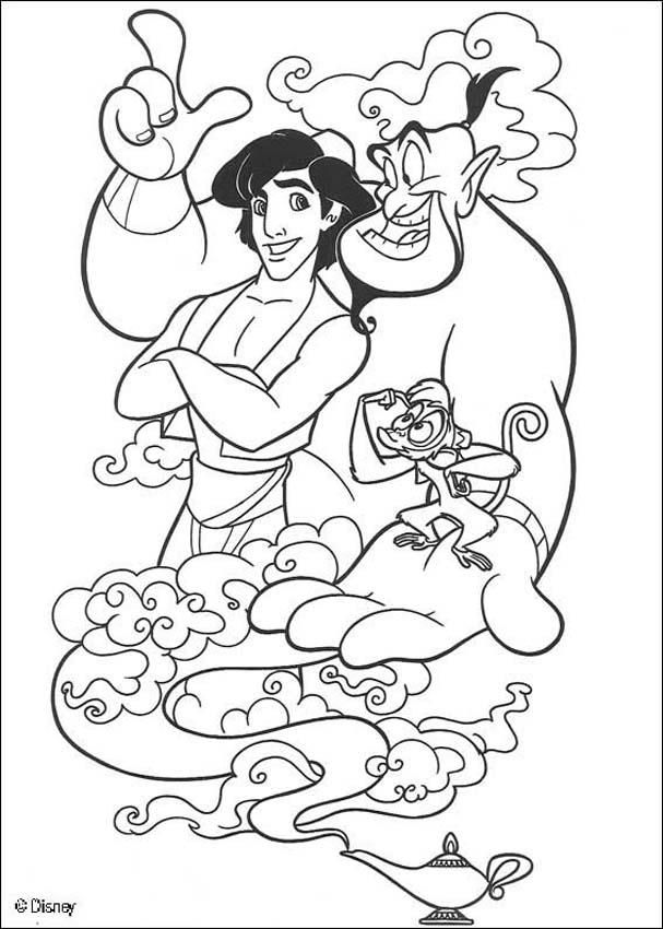 607x850 Aladdin Coloring Pages