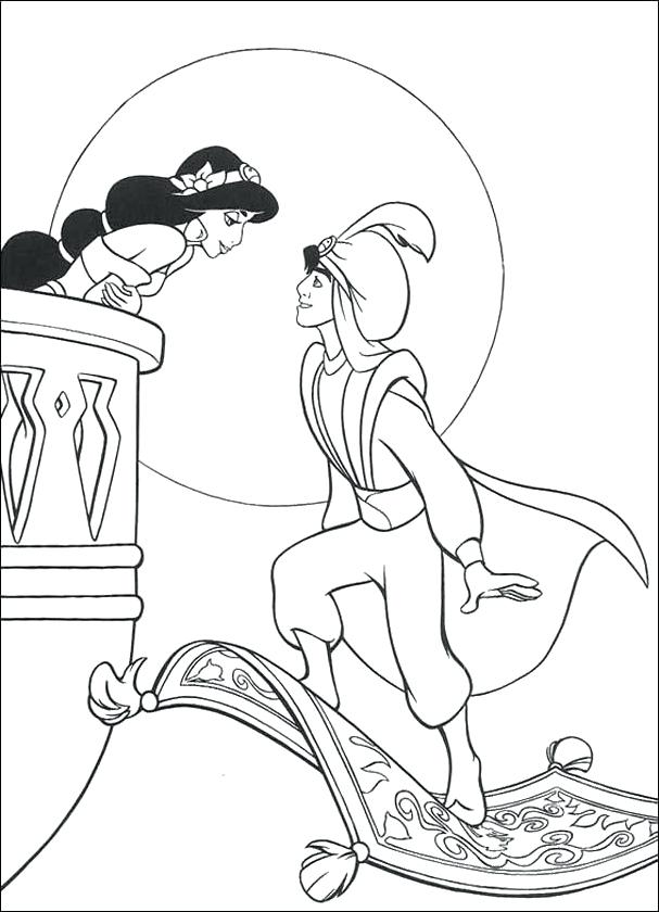 607x840 Aladdin Coloring Pages Printable Kids Coloring Jasmine