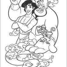220x220 The Genie, Abu And Aladdin Coloring Page