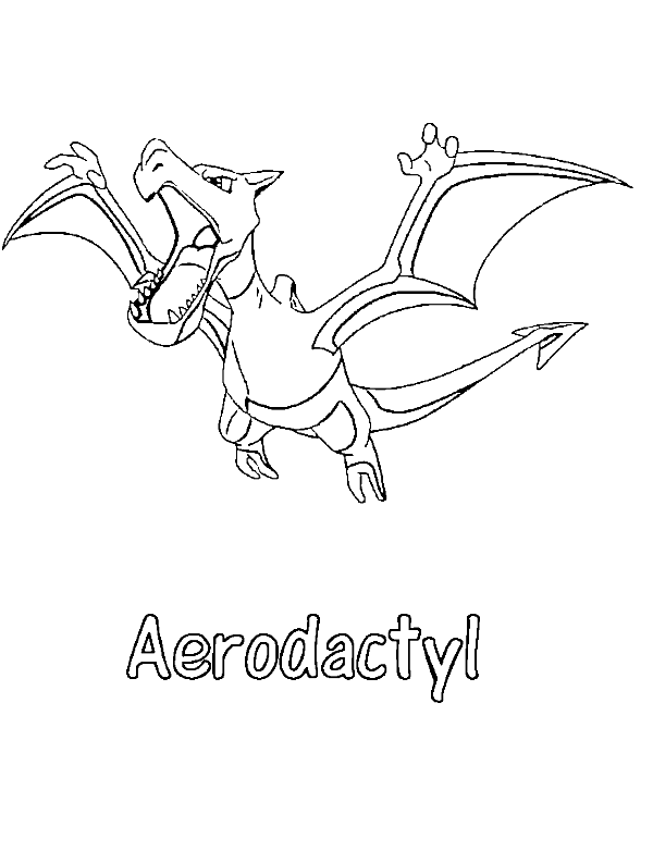 600x782 Aerodactyl Pokemon Coloring Page
