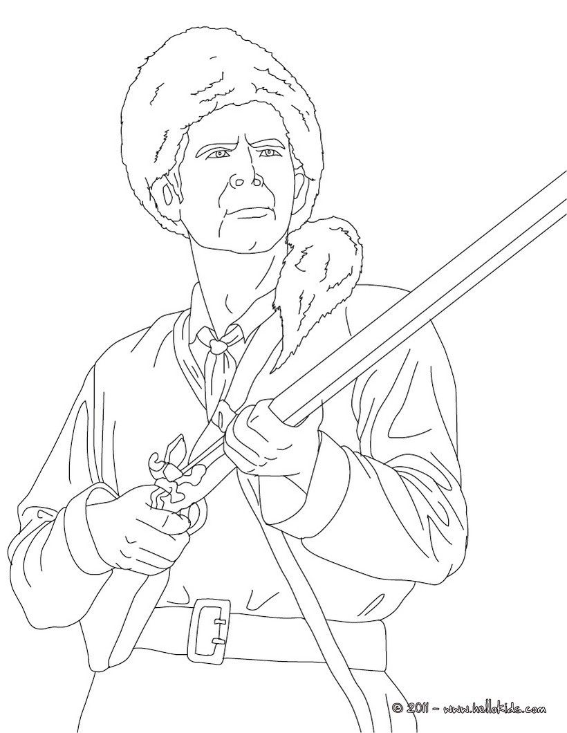 820x1060 Davy Crockett Coloring Page History Coloring Sheets